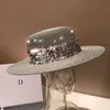 Beanie/Skull Caps lovertjes zilver Big Hat Color Beach Holiday Sunshade Star Celebrity geïnspireerde opvouwbare CHUR22