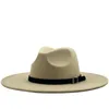 マルチカラースタイルの高品質フラットブリムファッションFedora Hat fedora帽子夏の春のウールフェルトトップジャズハット