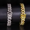 12mm 16-24inch Gold Silver Color Micro Paved Bling CZ Miami Cuban Chains Necklaces Bracelet Hiphop Mens Fashion Jewelry Gift