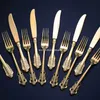Luxuoso 24pcs de utensílios dourados conjunto prateado high -end aço inoxidável conjunto de tabela de mesa de faca faca conjunto de talheres de talheres de talheres 287u4961266