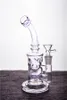 Швейцарские Percs Bong с отверстиями Стеклянные бонги 2 Функция Dab Rigs Стеклянные водопроводные трубы изогнутые шей