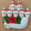 Żywica 2020 Kwarantanna Christmas Ornament Choinki Wisząca Dekoracji Prezent Snowman Rodzina Ozdoba Ręcznie Zagadza