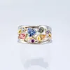 Multi Color Geometrische Diamond Ring Zirkoon Engagement Trouwringen voor Dames Mode-sieraden Will en Sandy Gift