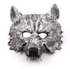 Halloween fête des animaux spectacle masque barre masque terreur masque en latex ensemble de gants de loup intégral pour enfants et adultes couvre-chef en latex pour animaux