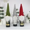 DHL Ship New Christmas Gift Bag Decorations Santa Claus Bag Wine Glass Bottle Set Jul Champagne Dekoration Vinväska FY7175