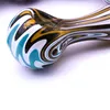 Glaspfeife Kostenloser Versand Pfeifen Fantasy Stripe Glasrauchpfeifen 4" Glaslöffelpfeifen Bubbler für trockene Kräuter