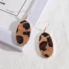 Designer Hexágono Oval Pu Charms Charms Brincos Serpente Leopardo Leopardo Imprimir Charme Brinco Jóias