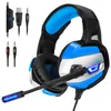 Onikuma K5 Fones de ouvido com fio Super Bass Stereo para PS4 Ruído Cancelando MIC LED Gaming Headset sobre a orelha