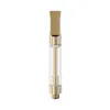 Ponta plana de metal Gold Wickless Atomizador 0.5ml 1ml Cartuchos de vaporizador de vidro 510 Tanque de óleo grosso