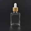 30ml Clearfosted Glass Dropper Bottles 액체 시약 피펫 스퀘어 에센셜 오일 향수 병 연기 오일 E 액체 병 BA1194591