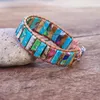 Handgemachte DIY Leder Wrap Armband Naturstein Perlen Stränge Armband Boho Schmuck Leder Wrap Für Frauen Männer