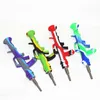 Smoke Pipe wholesale AK47 Shape Silicone Nectar Dab Kit Portable Concentrate With Titanium Tip Straw Oil Rigs