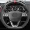 Black Suede Car Steering Wheel Cover For Seat Leon Cupra R Leon ST Cupra Leon ST