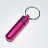 Viagem liga de alumínio impermeável Pill Box Caso Keyring Medicina Armazenamento Organizer Bottle Titular Container Keychain w-00213