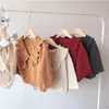 Dzianiny Kurtka Kurtka sweter Ruffles Baby Girl Cardigan Jesień Dla Dziewczyn Maluch Płaszcz Wełniany 0-5y