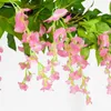 180cm Wisteria Artificial Flowers Plastic Silk Ivy Vine Garland Hydrangea String Wedding Arch DIY Craft Wall Hanging Decoration282e