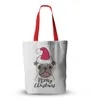 Kerst Gift Tassen Leuke Pug Afdrukken Opvouwbare Boodschappentassen Lichtgewicht Handtas Outdoor Storage Xams Canva Bag DA966