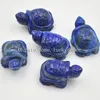 10 Ad 1.5" Uzun Yaşam Feng Shui Talisman Kaplumbağa Heykel Of Doğal Lapis Lazuli değerli taşlı Kaplumbağa Dini Şanslı Heykeli Sembol