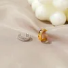 Modischer Diamant-Ohrring, C-förmige Ohrclips, runde Ohrringe für Damen, Kristall-Ohrstecker, Creolen mit Öffnungsschliff