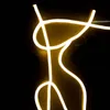 Sıcak Beyaz İnsan Formu Çizgi Çizim Işareti Bar Disko Ofis Ev Duvar Dekorasyon Neon Işık Sanatsal Atmosfer ile 12 V Süper Parlak