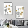 Nuomege nórdico abstrato dandelion arte da parede imagem para decoração de casa bela flor lona cartazes e impressões decoração moderna8123295