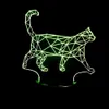 Kreatywny 3d LED Lights Acrylic Visual Stół stereo Lampa Walking Cat 3D LED Kolorowa Atmosfera Mały Night Light Novelty Urodziny Prezent