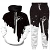 Nouveaux hommes/femmes espace galaxie lait dégoulinant drôle impression 3D mode survêtements Hip Hop pantalon + sweats à capuche T012