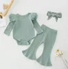 3 pezzi vestiti per bambini ragazze ragazzi abiti bambini neonate pagliaccetto top + pantaloni + fascia boutique abiti per bambini vestiti 0-24 m BY1593