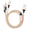 1,2 m 3 en 1 trenzado de nylon multi rápida USB cable de carga micro USB tipo C para Xiaomi Samsung Android cable de cargador de teléfono