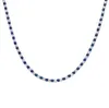 Collana con catena in rame con pietre preziose da tennis in zircone bianco con zaffiro blu 14K Collana con zirconi cubici da 5 mm Catena da tennis bling Hip Hop 18 pollici 22i4661962