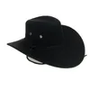 Западные американские ковбойские шляпы широкие шляпы Brim Travel Sun Шляпа ковбойская кусочка Faux Lecele Triple Strings Chapeau Homme Cowboy YY18015 T4818918
