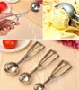 4/5/6cm Stainless Steel Ice Cream Spoon Kitchen Mashed Potatoes Watermelon Jelly Yogurt Cookies Spring Handle Scoop Kitchen Tool DBC BH4072