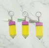 Utrikeshandelslärarens dagpenna Tassel Dekoration Keychain Tillverkare Partihandel Personlighet Blank Brev Akryl Key Pendant