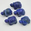 10 sztuk 1.5 "Naturalne Lapis Lazuli Cenny Kamień Szlachetny Żółw Religijny Lucky Statue Symbol długiego życia Feng Shui Talisman Turtle Rzeźba