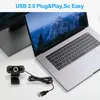 1080p Webcam 200MP PC Ноутбук настольная веб -камера с микрофоном для видеозвонков для изучения онлайн -записи игрового класса конференция