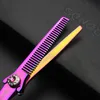 Sharonds Purple Hair Scissors Set 60 인치 미용사 이발사 전단 전문 절단 및 도구 17123179