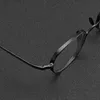Vintage Men titanium Glasses Frame Square Women Myopia recept Optiska glasögon.