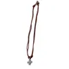1 PC Cross Herren Schmuck Vintage Echtes Lederseil Halskette für Frauen Punk antike Anhänger Halsketten Modegebet Geschenkkette2705