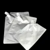 300pcs / lot doypack aluminiumfolie tipp påse väska för dricksvätska lagringsäck gelémjölkssås olja stå upp
