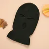 Hål Balaclava Full Face Cover Mask Beanie Tre 3 Hål Sticka Hatt Vinter Snö Skidmaskar Ansiktssköld Banning Hat Stretch Cap Warm Masks CZ9702