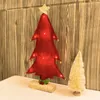 Decorazione da scrivania per albero di Natale a LED Rosso Verde Bianco Oro Panno con paillettes LED Batteria Home Office Ornamento da scrivania