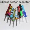 Colorful Hookahs Silicone Nectar With 14mm Titanium Tip Glass Bubble Carb Caps Concentrate Silicon Pipes Dab Straw Oil Rigs