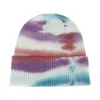 Woman Winter Retro Tie Dye Cap Women Sport Hat Wool Hair Accessories Headwear Ornaments Beanie Skullies Bonnet