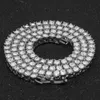 Men039s Хип-Хоп Bling Bling Iced Out Теннисная Цепочка 1 Ряд 3MM4MM Ожерелья Роскошная Кластичная Мужская Цепочка Золотого Серебра высокого качества Fa2693444