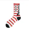 Trump Strocking Président MAGA Trump Lettres Chaussettes De Sport Drapeau Américain Rayé Chaussettes Décontractées Chaussette En Coton À Talons Hauts Personnalisée 9211819