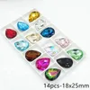 Mixed Colors Teardrop Glass Crystal Drop Rhinestone Loose Beads 7x10mm 10x14mm 13x18mm 18x25mm