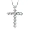 Shining Diamond Stone Pendants Necklace Jewelry Platinum Plated Men Women Lover Gift Couple Religious Jewelry6457856