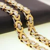 Fashion Luxury Men Fashion Gold Chain Necklace Stainless Steel Byzantine Chains Street Hip Hop Jewelry 6 8 11mm Wide3218