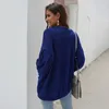 Fashion-Women Knit Coat 2020 Höst New Ladies Button Long Puff Sleeve Coat Knitwear Outwear Pocket Solid Färg Lösa Toppar