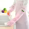 ラテックスキッチン雑用清潔な手袋長袖の防水ゴム食器洗い手袋耐久性のある家庭用洗濯洗い皿クリーングローブ